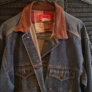 Vintage Marlboro Jean Jacket with Leather Collar